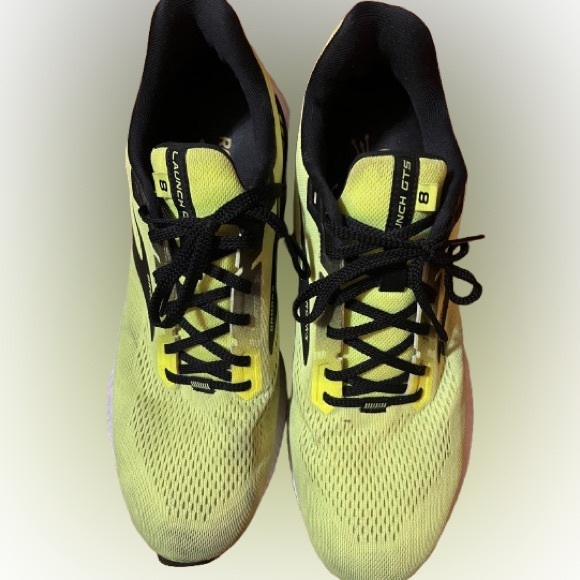 Brooks Launch GTS 8 Speed Support Neon Yellow Black Athletic Shoes Size 12 - Picture 1 of 14